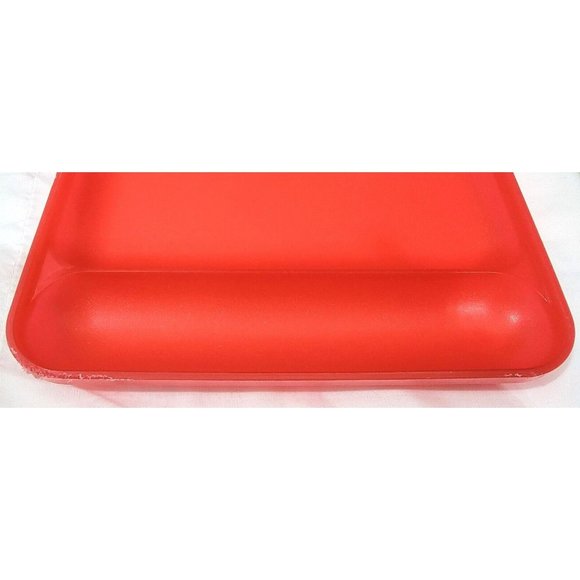 4 sheer TUPPERWARE DIVIDED DINING TRAYS stackable picnic lunch cafeteria camping - Picture 7 of 9